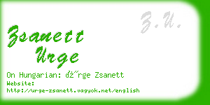 zsanett urge business card